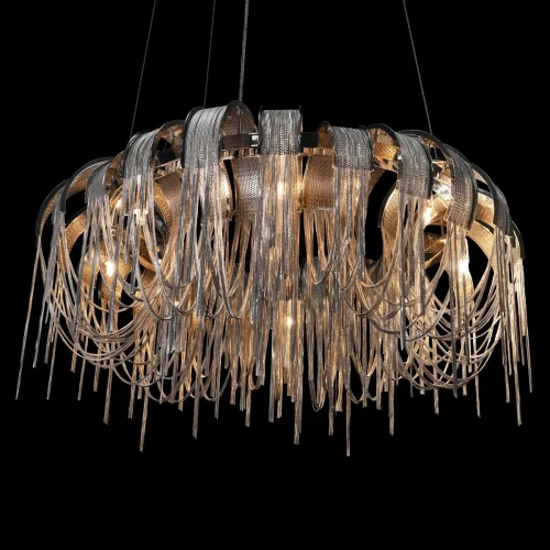 Люстра подвесная Volver 10404/800 SN LOFT IT никель на 8 ламп, основание никель в стиле арт-деко цепочки фото 8