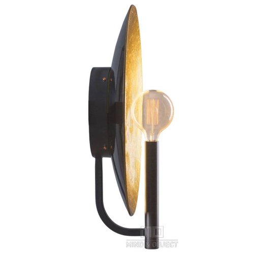 Бра лофт Orbis 091-152 Sun-Lumen золотой на 1 лампа, основание чёрное в стиле лофт  фото 3