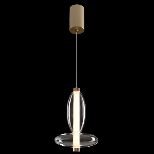 Светильник подвесной LED QUASAR SP7W LED TRANSPARENT Crystal Lux прозрачный на 1 лампу, основание золотое в стиле современный выдувное
