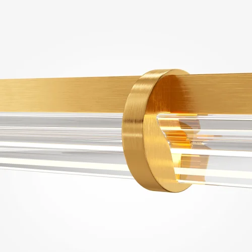 Светильник подвесной LED Plume MOD340PL-L20BS3K Maytoni прозрачный на 1 лампу, основание латунь в стиле современный минимализм линейный фото 2