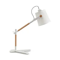 Настольная лампа NORDICA E27 4922 Mantra белая 1 лампа, основание белое бежевое металл дерево в стиле минимализм скандинавский 