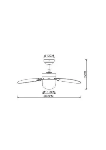 Люстра c вентилятором Rivaldo 03301 Globo белая на 1 , основание матовое никель в стиле 10086 фото 2