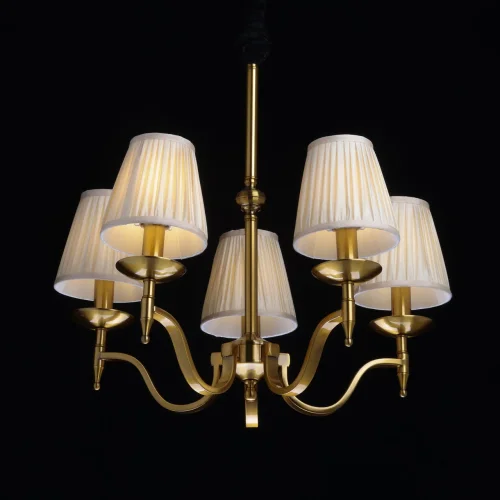 Люстра подвесная Вирджиния 444012205 MW-Light бежевая на 5 ламп, основание бронзовое в стиле классический современный  фото 2