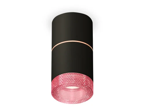 Светильник накладной Techno spot XS7402202 Ambrella light розовый чёрный 1 лампа, основание чёрное в стиле модерн хай-тек круглый