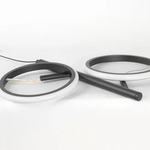 Светильник подвесной LED Kimble LSP-7417 Lussole белый чёрный на 2 лампы, основание чёрное в стиле современный хай-тек фото 2