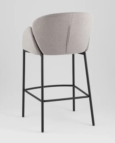 Стул барный Melia, серый, сиденье УТ000040514 Stool Group, серый/букле, ножки/металл/чёрный, размеры - ***** фото 5