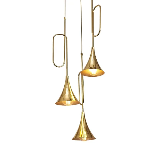 Люстра подвесная JAZZ 5896 Mantra золотая на 3 лампы, основание золотое в стиле современный  фото 2