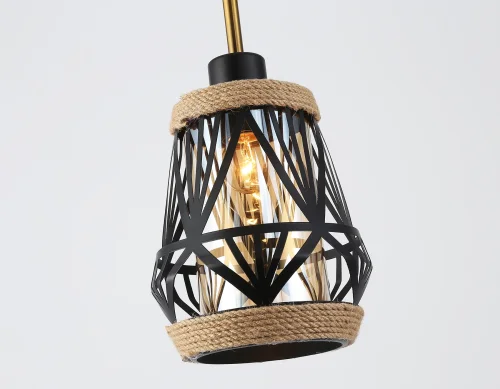 Светильник подвесной TR8521 Ambrella light янтарный на 1 лампу, основание чёрное в стиле лофт фото 5