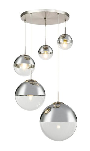 Светильник подвесной Varus 15851-5 Globo хром 3 лампы, основание матовое никель в стиле современный шар