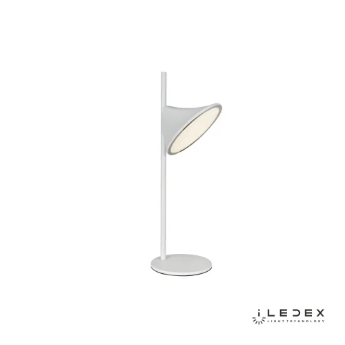 Настольная лампа LED Syzygy F010110 WH iLedex белая 1 лампа, основание белое металл в стиле современный хай-тек 