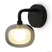 Бра Shimmer FR5435WL-01B Freya чёрный серый 1 лампа, основание чёрное в стиле современный шар