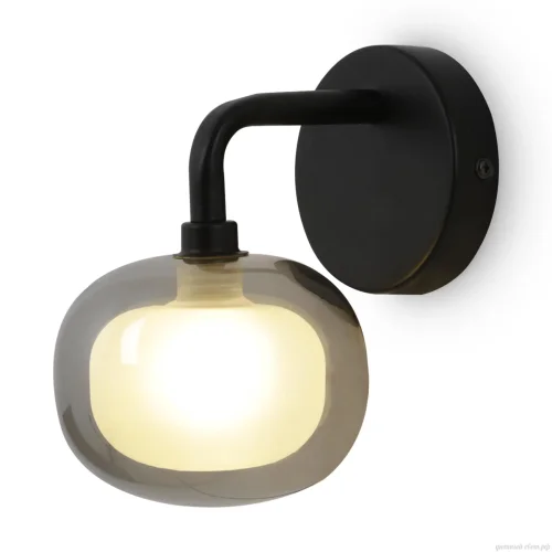 Бра Shimmer FR5435WL-01B Freya чёрный серый на 1 лампа, основание чёрное в стиле современный шар