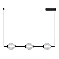 Светильник подвесной LED Peek SL6120.403.03 ST-Luce прозрачный 3 лампы, основание чёрное в стиле современный хай-тек минимализм линейный