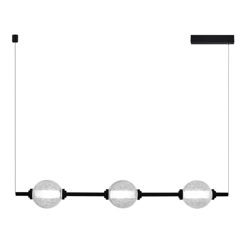 Светильник подвесной LED Peek SL6120.403.03 ST-Luce прозрачный 3 лампы, основание чёрное в стиле минимализм хай-тек современный линейный