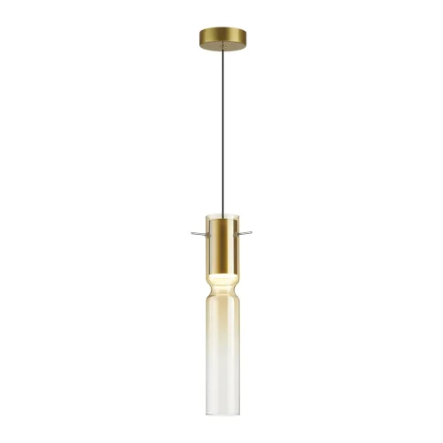 Светильник подвесной LED Scrow 5058/5LA Odeon Light янтарный 1 лампа, основание золотое в стиле современный трубочки фото 3