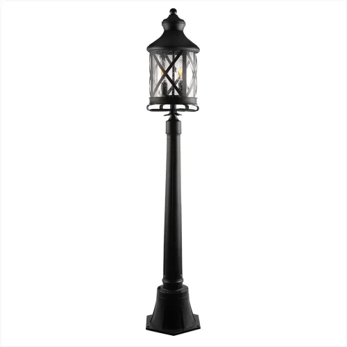 Парковый светильник Ferrara 100020/1050 LOFT IT уличный IP44 чёрный на 1 лампу, плафон прозрачный в стиле замковый кантри классический E27