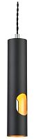 Светильник подвесной Emma WE224.01.026 Wertmark чёрный 1 лампа, основание чёрное в стиле современный трубочки