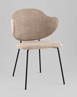 Стул Bellamy, букле кофейный УТ000040257 Stool Group, бежевый коричневый/букле, ножки/металл/чёрный, размеры - *820****