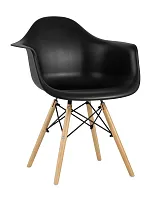 Кресло EAMES W, черное УТ000004418 Stool Group, чёрный/пластик, ножки/дерево/бежевый, размеры - ****620*450