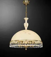 Люстра подвесная L 6906/48 Reccagni Angelo жёлтая на 5 ламп, основание золотое в стиле классический кантри 