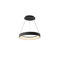 Люстра подвесная LED с пультом Niseko 8626 Mantra чёрная на 1 лампа, основание чёрное в стиле современный хай-тек кольца с пультом
