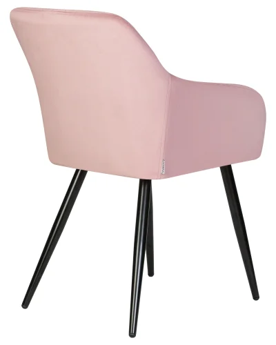 Стул обеденный 8266-LML ROBERT, цвет сиденья розовый велюр (V108-15), цвет основания черный Dobrin, розовый/велюр, ножки/металл/чёрный, размеры - ****555*605 фото 4