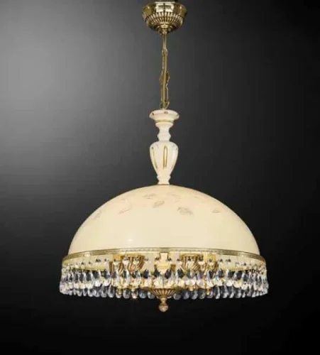 Люстра подвесная L 6906/48 Reccagni Angelo жёлтая на 5 ламп, основание золотое в стиле классический кантри  Люстра подвесная L 6906/48 Reccagni Angelo жёлтая на 5 ламп, основание золотое в стиле классический кантри