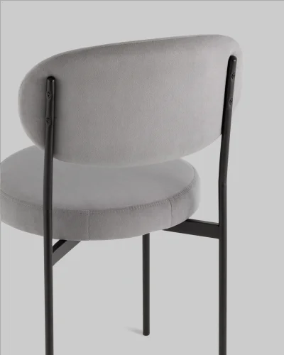 Стул Бриф DD велюр серый УТ000041428 Stool Group, серый/велюр, ножки/металл/чёрный, размеры - ***** фото 6