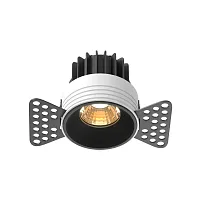 Светильник точечный LED Round DL058-7W2.7K-TRS-B Maytoni чёрный на 1 лампу, основание чёрное в стиле современный хай-тек круглый для затирки