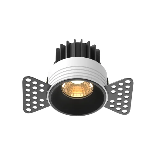 Светильник точечный LED Round DL058-7W2.7K-TRS-B Maytoni чёрный на 1 лампу, основание чёрное в стиле современный хай-тек круглый для затирки
