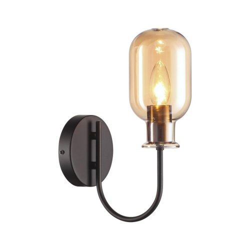 Бра лофт Grif 4700/1W Odeon Light янтарный на 1 лампа, основание бронзовое чёрное в стиле лофт кантри замковый 