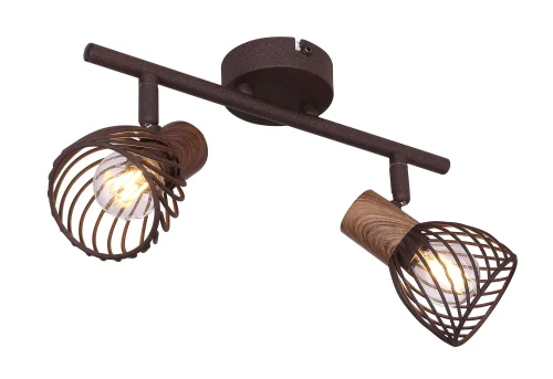 Спот с 2 лампами лофт Isabelle 54817-2 Globo коричневый E14 в стиле кантри лофт 