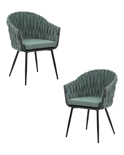 Стул обеденный набор 2 шт. SET-2 9691-LM MATILDA, цвет сиденья зеленый (LAR-275-23), цвет основания черный Dobrin, /текстиль, ножки/металл/чёрный, размеры - *860***620*560 Стул обеденный набор 2 шт. SET-2 9691-LM MATILDA, цвет сиденья зеленый (LAR-275-23), цвет основания черный Dobrin, /текстиль, ножки/металл/чёрный, размеры - *860***620*560