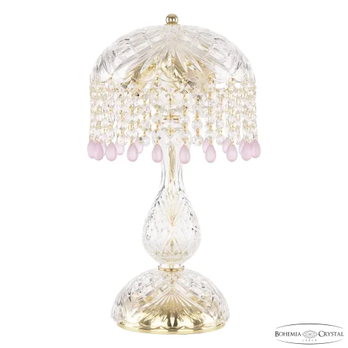 Настольная лампа 14781L1/22 G V7010 Bohemia Ivele Crystal прозрачная 3 лампы, основание золотое металл в стиле классический виноград