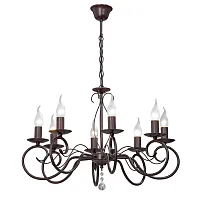 Люстра подвесная V3804-7/8 Vitaluce без плафона на 8 ламп, основание коричневое в стиле классический Люстра подвесная V3804-7/8 Vitaluce без плафона на 8 ламп, основание коричневое в стиле классический