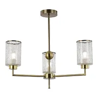 Люстра потолочная Vestre SLE1046-302-03 Evoluce прозрачная на 3 лампы, основание бронзовое в стиле классика 