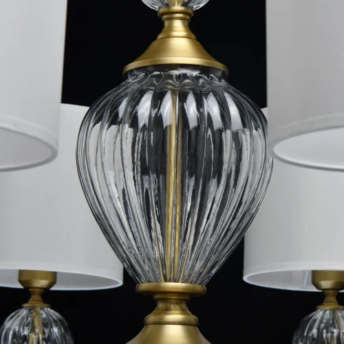 Люстра подвесная Оделия 619011408 Chiaro белая на 8 ламп, основание латунь в стиле классический  фото 9