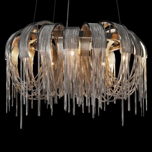 Люстра подвесная Volver 10404/650 SN LOFT IT никель на 5 ламп, основание никель в стиле арт-деко цепочки фото 6