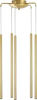 Светильник подвесной LED Tubo L5T747343 Lightstar золотой на 3 лампы, основание золотое в стиле современный минимализм трубочки