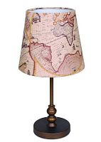 Настольная лампа Mappa 1122-1T Favourite бежевая 1 лампа, основание коричневое металл в стиле кантри 