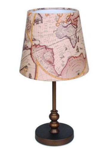 Настольная лампа Mappa 1122-1T Favourite бежевая 1 лампа, основание коричневое металл в стиле кантри 
