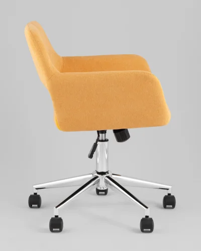 Стул офисный ROSS, рогожка, желтый УТ000039437 Stool Group, жёлтый/рогожка, ножки/металл/хром, размеры - *840**** фото 3