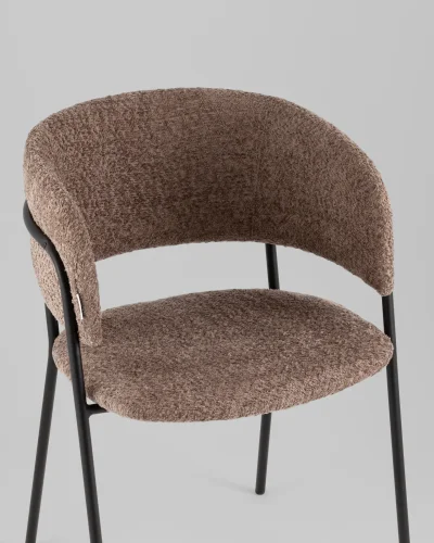 Кресло Нэлли New, букле коричневый УТ000039410 Stool Group, коричневый/букле, ножки/металл/чёрный, размеры - ***** фото 7