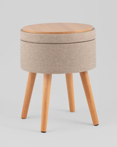 Пуф с ящиком Store Woody, рогожка бежевая УТ000040157 Stool Group на 1 , основание в стиле современный фото 5