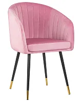 Стул обеденный 7305-LM MARY, цвет сиденья розовый (1922-16) Dobrin, розовый/велюр, ножки/металл/чёрный, размеры - ****510*510