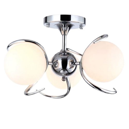Люстра потолочная Dalmine OML-64107-03 Omnilux белая на 3 лампы, основание хром в стиле модерн шар