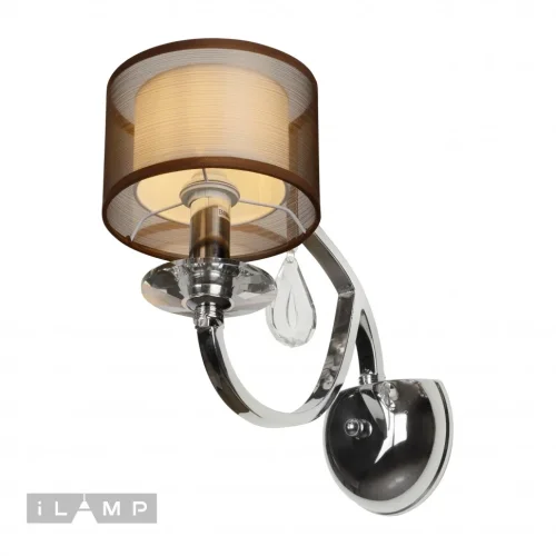 Бра Mario RM16001/1W CR iLamp коричневый на 1 лампа, основание хром в стиле современный американский  фото 3