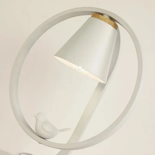 Настольная лампа Uccello 2939-1T F-promo белая 1 лампа, основание белое дерево металл в стиле кантри птички фото 4