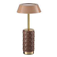 Настольная лампа LED Lulu 5453/8TLA Odeon Light бежевая на 1 лампу, основание латунь коричневое керамика металл в стиле классический современный аккумулятор