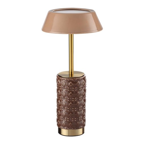 Настольная лампа LED Lulu 5453/8TLA Odeon Light бежевая на 1 лампу, основание латунь коричневое керамика металл в стиле классический современный аккумулятор Настольная лампа LED Lulu 5453/8TLA Odeon Light бежевая на 1 лампу, основание латунь коричневое керамика металл в стиле классический современный аккумулятор